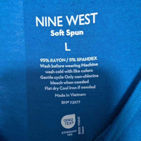 Nine West Essential Easy High-Neck Tank Santorini Blue Size Large (EUC) - Picture 5 of 7